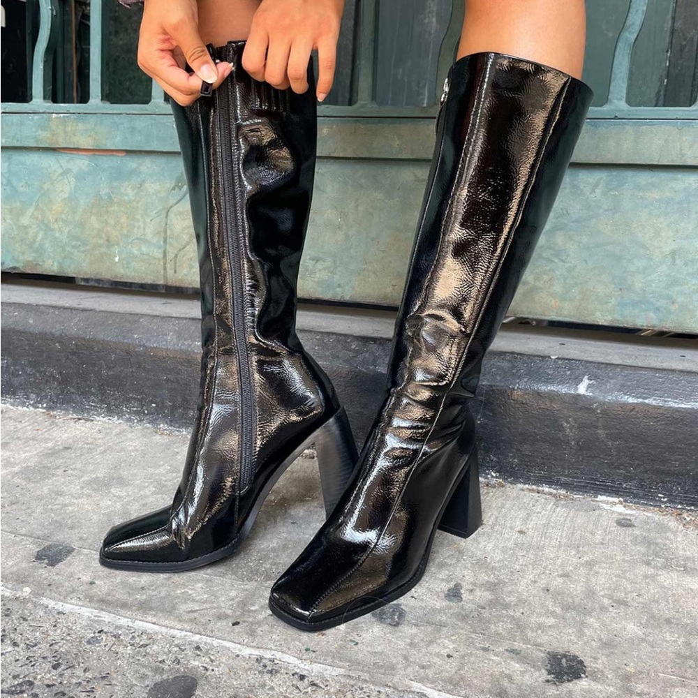 Black Square Toe Boots!